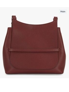 The Row Sideby Maroon Leather Crossbody Bag